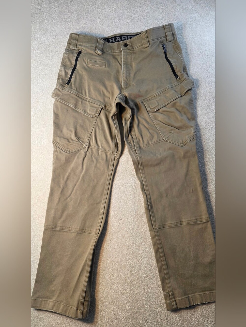 Duluth Alaskan Hardgear Standard Fit Stretch Cargo Pants Khaki Mens 36x32